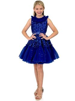 Style 5111 Marc Defang Blue Size 00 Fun Fashion Custom Tulle Pageant Cocktail Dress on Queenly
