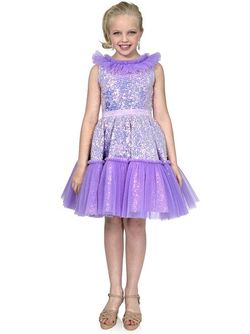Style 5111 Marc Defang Purple Size 00 Sequined Pageant Cocktail Dress on Queenly