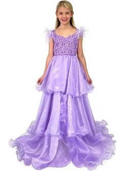 Style 5143 Marc Defang Purple Size 00 Floor Length Girls Size 5143 Ball gown on Queenly