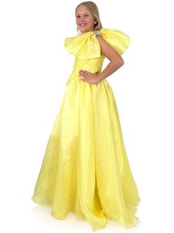 Style 5104 Marc Defang Yellow Size 00 5104 Cupcake Floor Length Ball gown on Queenly