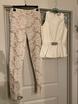 Yolanda Acre White Size 2 Engagement Two Piece Jumpsuit Dress on Queenly