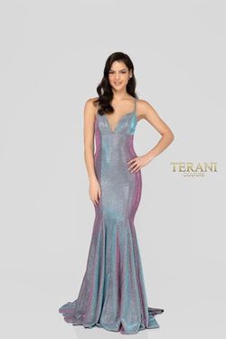 Style 1911P8174 Terani Couture Purple Fully Beaded Sequined 50 Off Mermaid Dress on Queenly