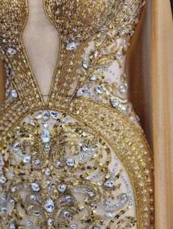 Gl Garlate Design Gold Size 2 One Shoulder Floor Length Mermaid Dress on Queenly