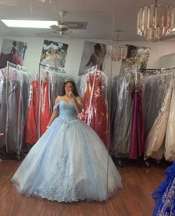 Style 89265 MORILEE Blue Size 12 Floor Length Ball gown on Queenly