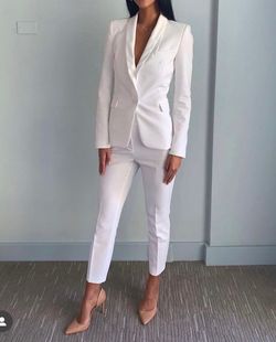Zara White Size 0 Pageant Bachelorette Blazer Jumpsuit Dress on Queenly