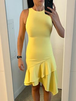 Theia Yellow Size 2 Midi 50 Off Cocktail Dress on Queenly