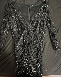 Fashion Nova Black Size 24 Birthday Party Plunge Cocktail Dress on Queenly