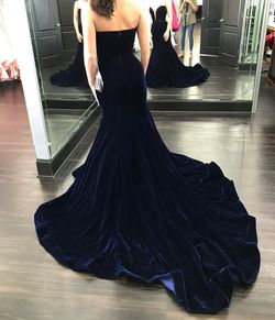 Sherri Hill Blue Size 6 Strapless Floor Length Ball gown on Queenly