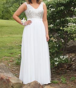 Jovani White Size 4 50 Off A-line Dress on Queenly