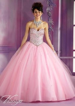 Style 89003 Madeline Gardner Pink Size 12 Quinceanera Sweet 16 Ball gown on Queenly