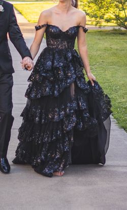 Sherri Hill Black Size 00 Floor Length Prom Train Dress on Queenly