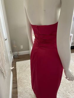 David's Bridal Red Size 4 Midi Cocktail Dress on Queenly