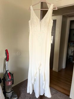 Adrianna Papell Nude Size 12 Free Shipping Mermaid Dress on Queenly