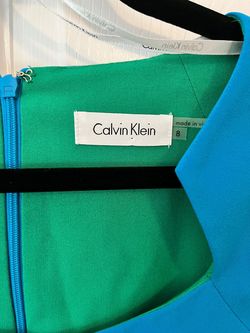 Calvin Klein Blue Size 8 Midi Straight Cocktail Dress on Queenly