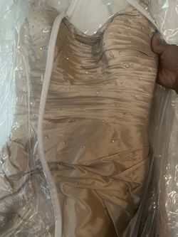 Mon Cheri Nude Size 10 Floor Length 50 Off Ball gown on Queenly