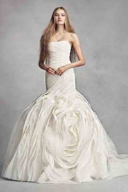 Vera Wang White Size 4 Wedding Strapless Mermaid Dress on Queenly
