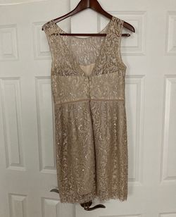 Jenny Yoo Nude Size 10 Wedding Guest Cap Sleeve Bridesmaid A-line Dress on Queenly