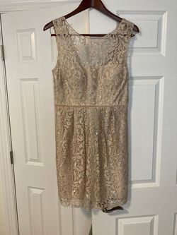 Jenny Yoo Nude Size 10 Wedding Guest Cap Sleeve Bridesmaid A-line Dress on Queenly