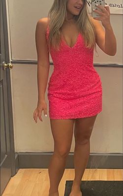 Primavera Pink Size 2 Plunge Homecoming Cocktail Dress on Queenly