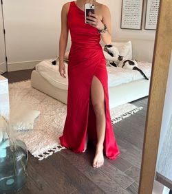 B. Darlin Red Size 4 Gala 50 Off Side slit Dress on Queenly