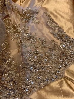Jayda Ellis Couture Gold Size 4 Floor Length Mermaid Dress on Queenly