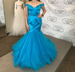 Sherri Hill Blue Size 4 50 Off Prom Military Mermaid Dress on Queenly