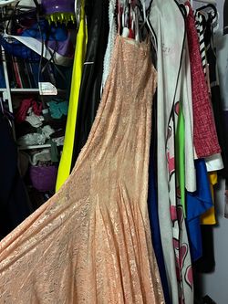 Mac Duggal Light Pink Size 4 Straight Prom Mermaid Dress on Queenly