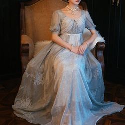Wonderland By Lilian Gray Size 8 Ball Gown Sleeves Bridgerton Embroidery A-line Dress on Queenly