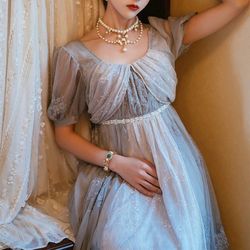 Wonderland By Lilian Gray Size 16 Ball Gown Floor Length Sleeves Bridgerton Train A-line Dress on Queenly