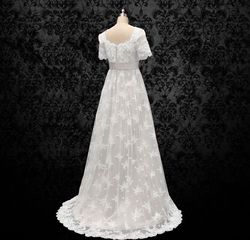 Wonderland By Lilian White Size 10 Prom Pageant Embroidery Custom A-line Dress on Queenly