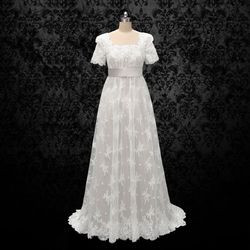 Wonderland By Lilian White Size 24 Bridgerton Military Lace Prom Plus Size A-line Dress on Queenly