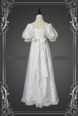 Wonderland By Lilian White Size 0 Bridgerton Sleeves Tall Height A-line Dress on Queenly