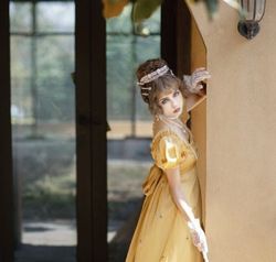 Wonderland By Lilian Yellow Size 6 Bridgerton Tall Height A-line Dress on Queenly