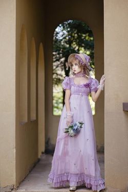 Wonderland By Lilian Purple Size 4 Embroidery Military Floor Length A-line Dress on Queenly