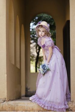 Wonderland By Lilian Purple Size 10 Bridgerton Lavender Embroidery A-line Dress on Queenly