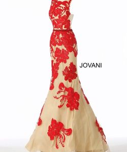 Style 61962 Jovani Red Size 2 Military Flare 50 Off Mermaid Dress on Queenly