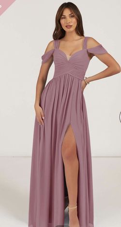 Azazie Pink Size 2 Vintage Side slit Dress on Queenly