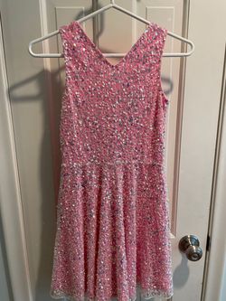Ashley Lauren Pink Girls Size Floor Length Pageant A-line Dress on Queenly
