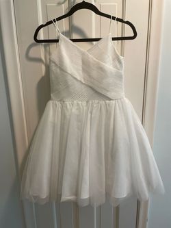 Ava Presley White Size 12 Girls Size Floor Length A-line Dress on Queenly