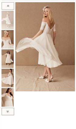 Style Waters Matea Gown: Ivory never altered  BHLDN White Size 4 Wedding Engagement 50 Off Straight Dress on Queenly