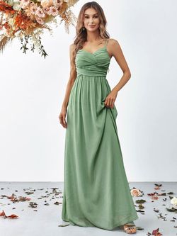Style FSWD0938 Faeriesty Green Size 0 Military Polyester Spaghetti Strap A-line Dress on Queenly