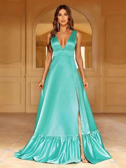 Style FSWD1357 Faeriesty Green Size 4 Jersey Polyester Tall Height A-line Dress on Queenly