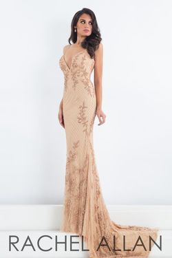 Style 5014 Rachel Allan Gold Size 6 50 Off Jersey Straight Dress on Queenly