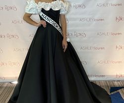 Style 11096 Ashley Lauren Black Size 4 Free Shipping Pageant Ball gown on Queenly