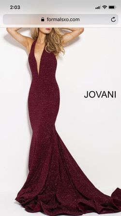 Jovani Red Size 6 Sequined Military Mermaid Dress on Queenly