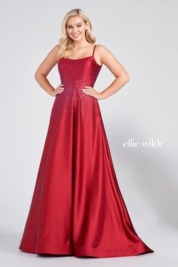 Style EW122119 Ellie Wilde Bright Red Size 12 Floor Length A-line Dress on Queenly