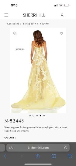 Sherri Hill Yellow Size 8 50 Off Floor Length Ball gown on Queenly