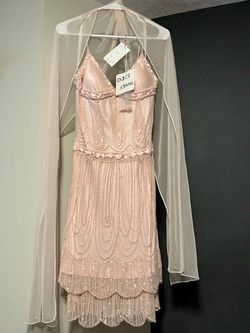 Style D25139 Dolce Jovani Pink Size 8 Sequined Mini Pageant Cocktail Dress on Queenly