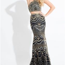 Rachel Allan Black Size 4 Prom Floor Length Straight Dress on Queenly