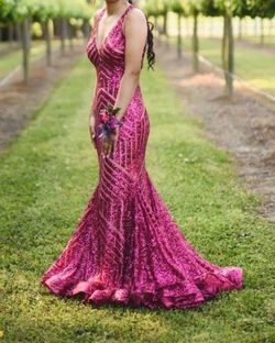 Jovani Pink Size 0 Prom Floor Length Military Straight Dress on Queenly